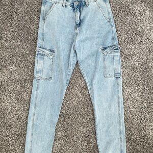 SHEIN Light Blue Men's Cargo Jeans